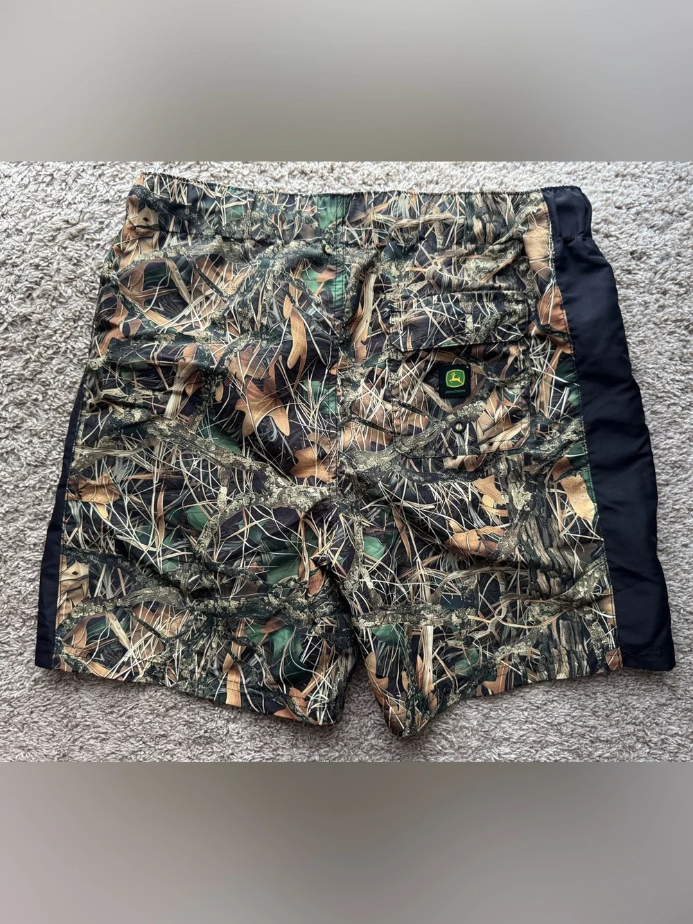 John Deere Boys Camo Swim Trunks Black Green Size XL 14-16